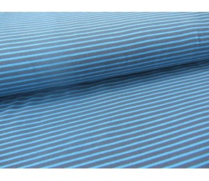 Jersey - Ringel Streifen hellblau dunkelblau